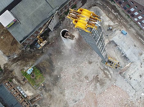 Foto: Abbau des Kamins auf Stöcken 17